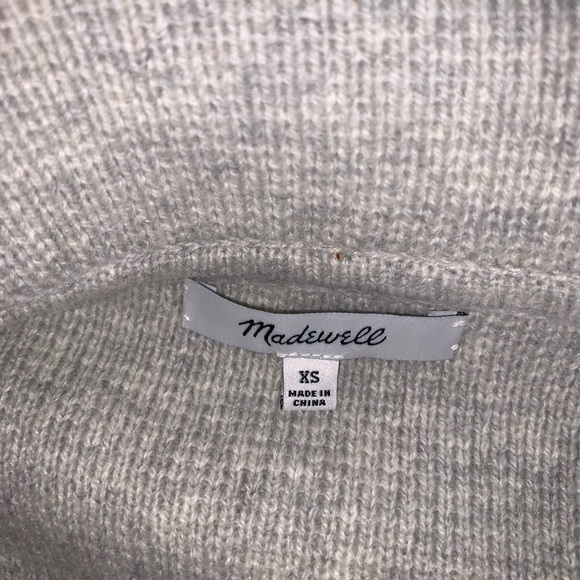 MADEWELL Gray Merino Wool Cardigan Sweater Sx - Picture 5 of 6